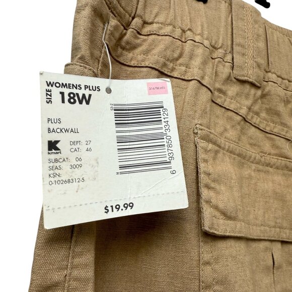 Basic Editions Bermuda Shorts Plus Size 18W Womens Tan Elastic Waist NWT - Picture 5 of 9